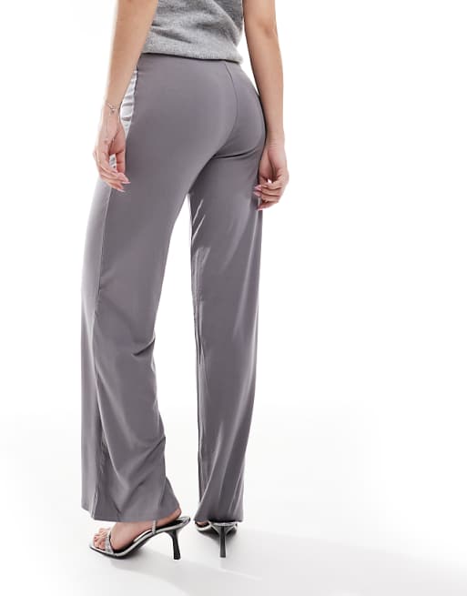 ASOS DESIGN Basic Wide Leg Jersey Trouser In Grey