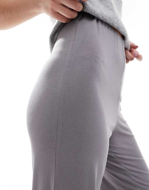ASOS DESIGN Basic Wide Leg Jersey Trouser In Grey
