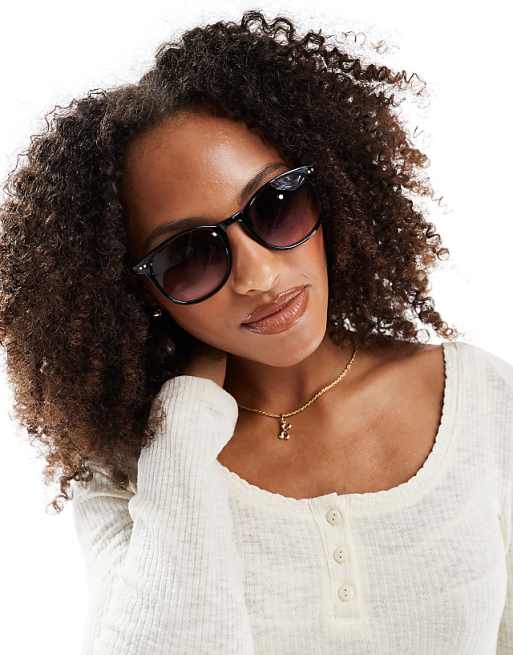 ASOS DESIGN black round sunglasses