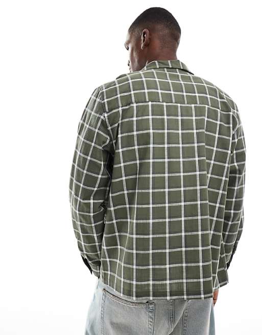 ASOS DESIGN Boxy Check Shirt In Green