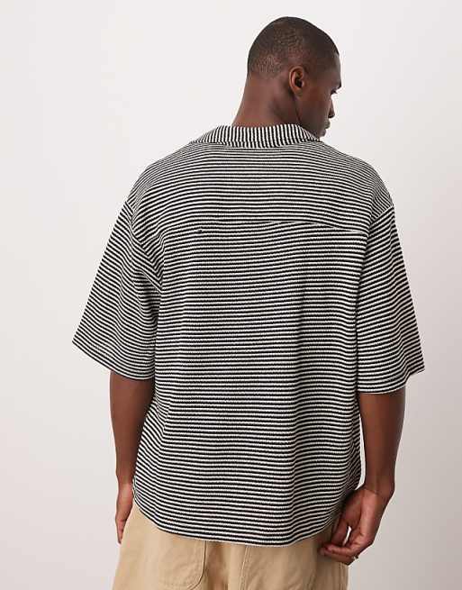 ASOS DESIGN Boxy Oversized Crochet Shirt In Blue