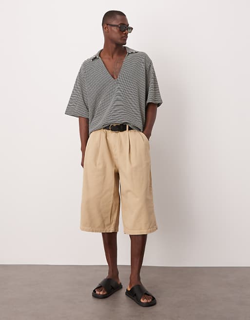 ASOS DESIGN Boxy Oversized Crochet Shirt In Blue