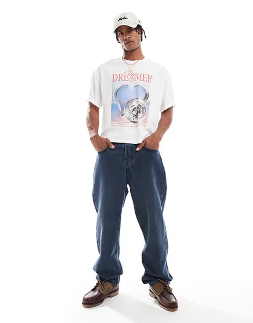 ASOS DESIGN Boxy Oversized Graphic T-shirt In White