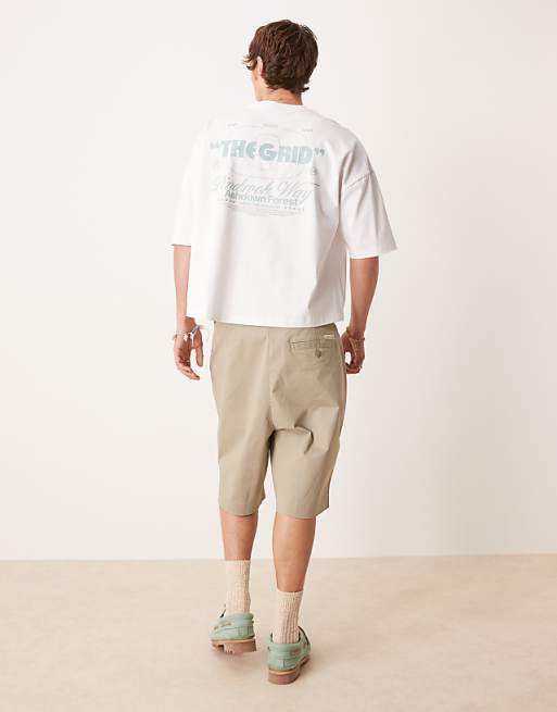 ASOS DESIGN Boxy Oversized Heavyweight T-shirt With Print In White