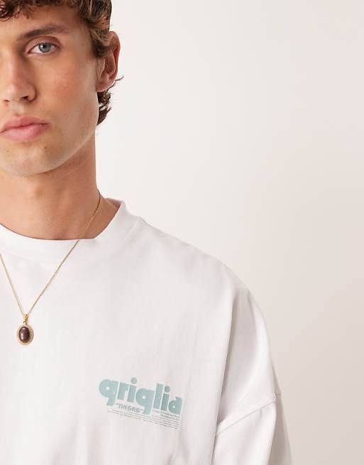 ASOS DESIGN Boxy Oversized Heavyweight T-shirt With Print In White