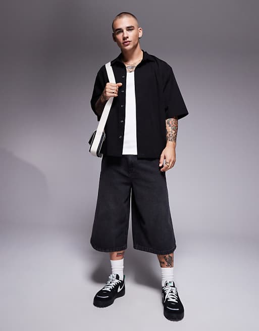 ASOS DESIGN Boxy Oversized Shirt In Black