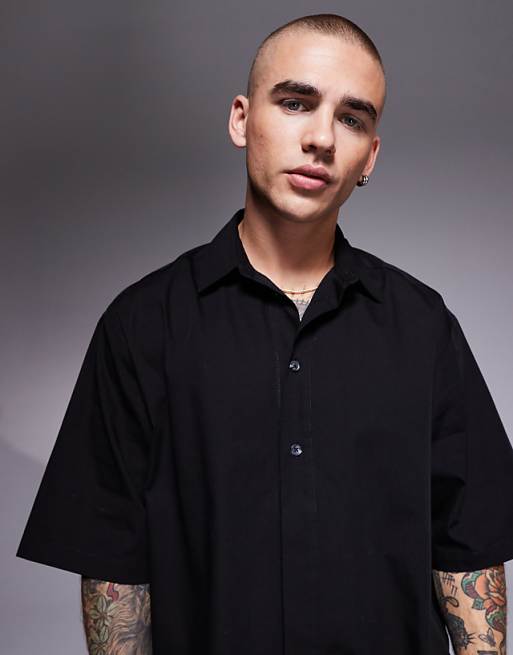 ASOS DESIGN Boxy Oversized Shirt In Black
