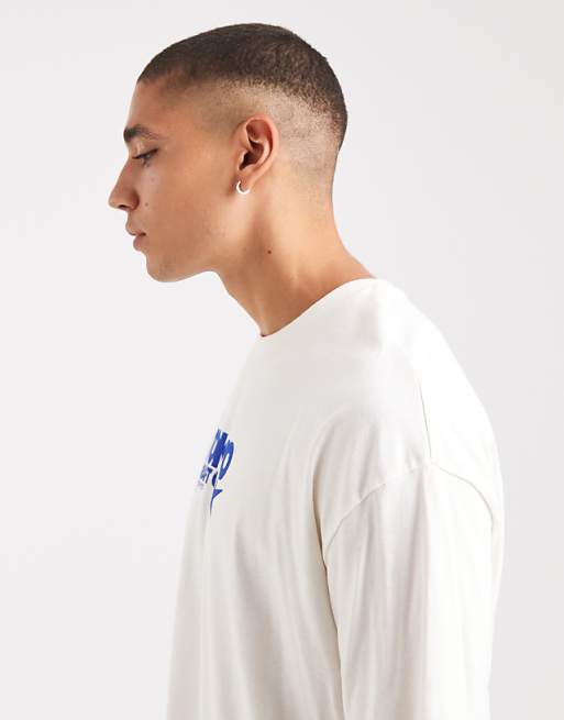 ASOS DESIGN Boxy Oversized T-shirt With Back Graphic In Cream