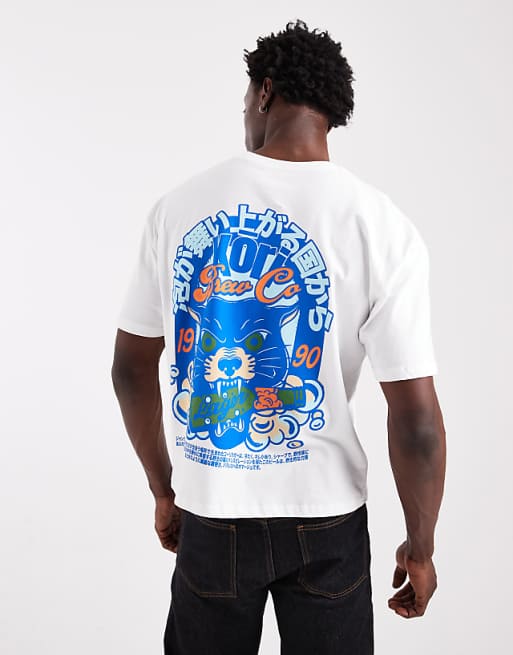ASOS DESIGN boxy oversized t-shirt with back print in white