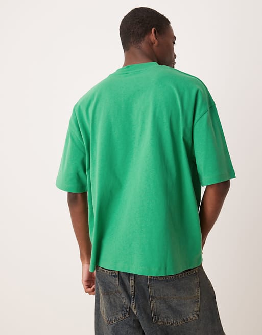 ASOS DESIGN Boxy Oversized T-shirt With Brasil Sports Graphic In Green