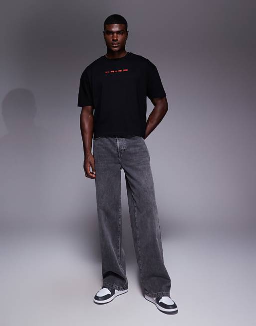 ASOS DESIGN Boxy Oversized T-shirt With Car Graphic In Black