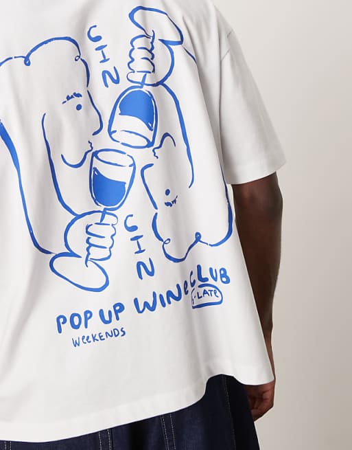 ASOS DESIGN Boxy Oversized T-shirt With Cartoon Graphic In White