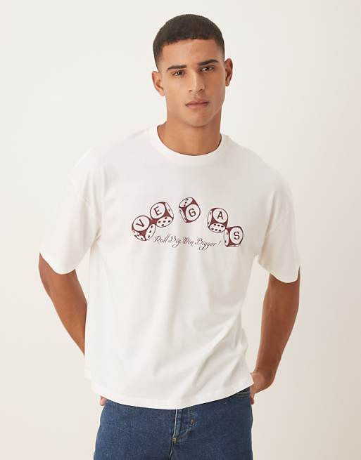 ASOS DESIGN boxy oversized t-shirt with cartoon print in white