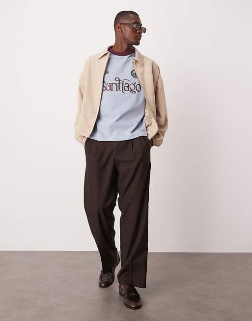 ASOS DESIGN Boxy Oversized T-shirt With City Graphic In Light Blue