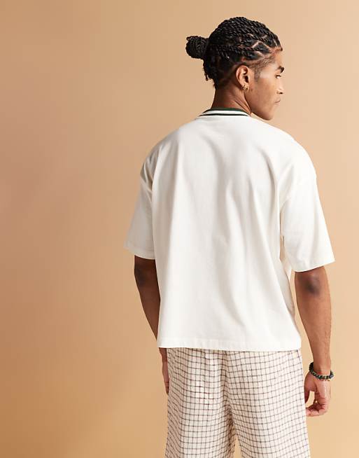 ASOS DESIGN Boxy Oversized T-shirt With City Graphic In Off White