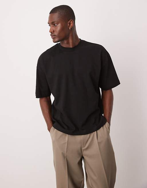 ASOS DESIGN Boxy Oversized T-shirt With Floral Graphic In Black