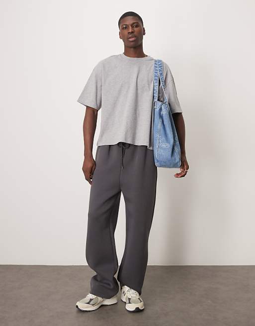 ASOS DESIGN Boxy Oversized T-shirt With Floral Graphic In Grey Marl