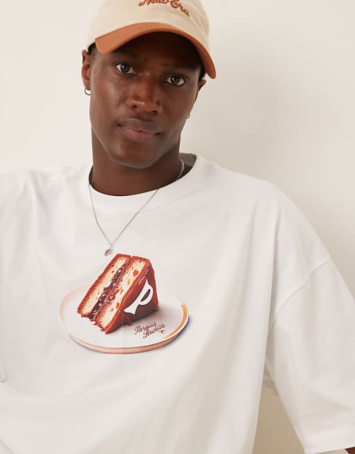 ASOS DESIGN Boxy Oversized T-shirt With Food Graphic In White