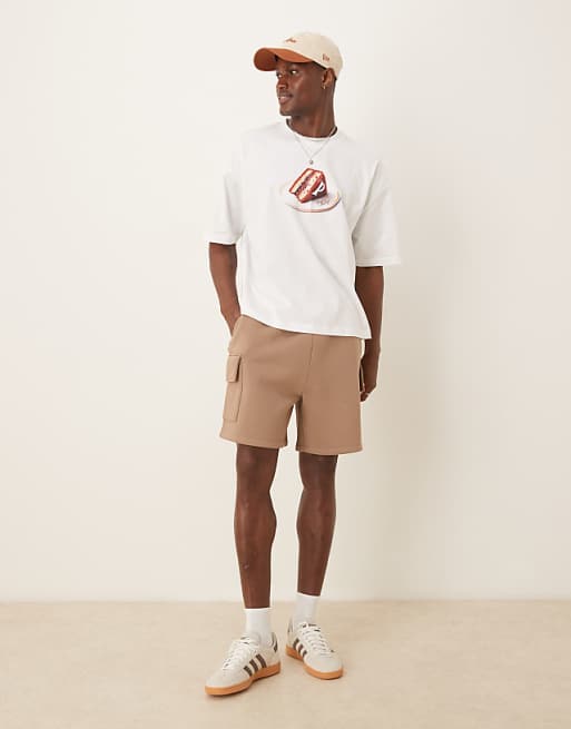 ASOS DESIGN Boxy Oversized T-shirt With Food Graphic In White