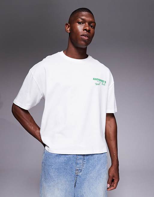 ASOS DESIGN Boxy Oversized T-shirt With Food Graphic In White
