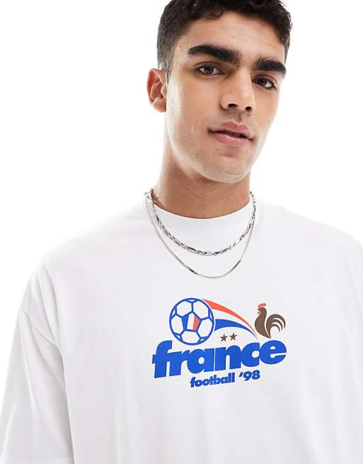 ASOS DESIGN Boxy Oversized T-shirt With France Sport Graphic In White