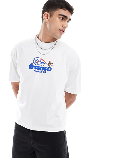 ASOS DESIGN boxy oversized t-shirt with France sport graphic in white