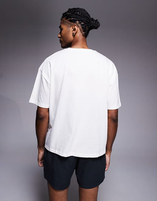 ASOS DESIGN Boxy Oversized T-shirt With Front Print In Off White