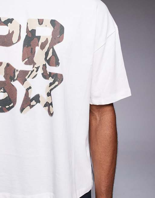 ASOS DESIGN Boxy Oversized T-shirt With Front Print In Off White