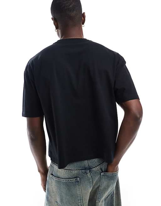 ASOS DESIGN Boxy Oversized T-shirt With Golf Front Print In Black