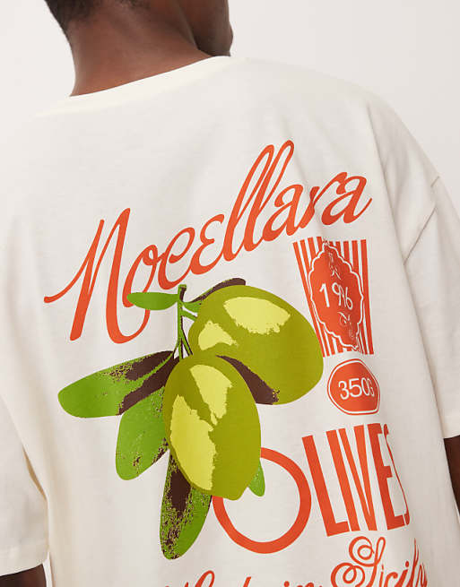 ASOS DESIGN Boxy Oversized T-shirt With High Summer Graphic In Off White
