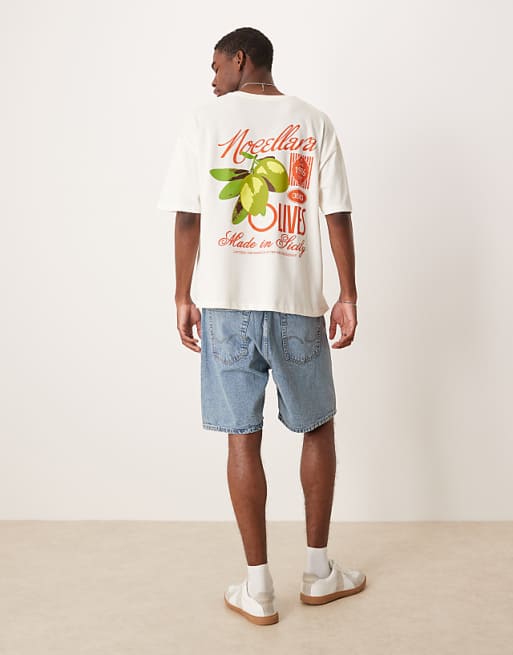 ASOS DESIGN Boxy Oversized T-shirt With High Summer Graphic In Off White