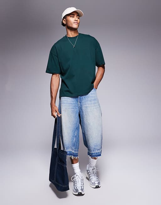 ASOS DESIGN Boxy Oversized T-shirt With High Summer Graphic In Dark Green