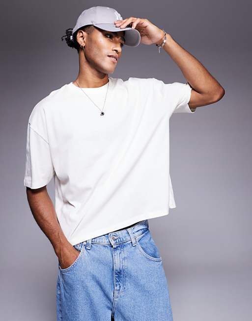 ASOS DESIGN Boxy Oversized T-shirt With Sailing Graphic In Off White
