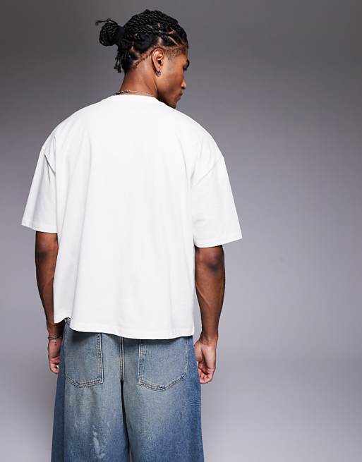 ASOS DESIGN Boxy Oversized T-shirt With Scenic Graphic In Off White
