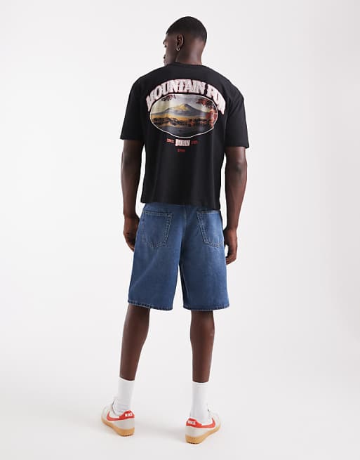 ASOS DESIGN Boxy Oversized T-shirt With Scenic Print In Black