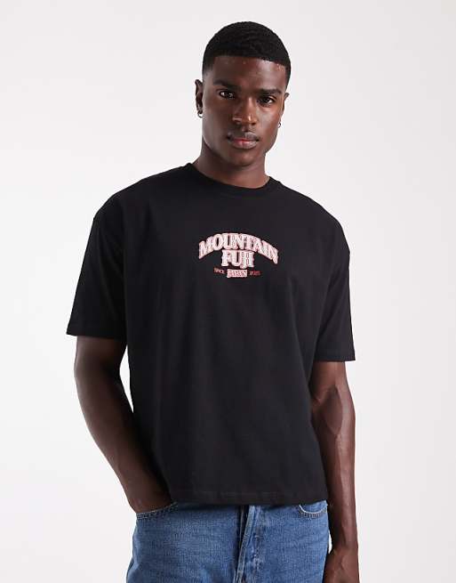 ASOS DESIGN Boxy Oversized T-shirt With Scenic Print In Black