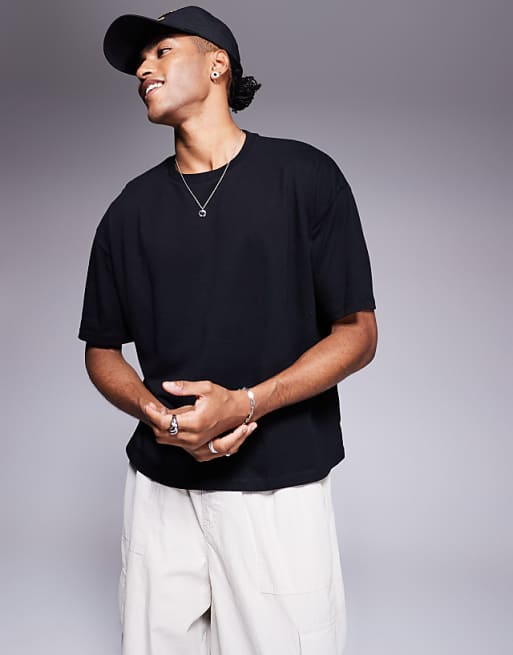 ASOS DESIGN Boxy Oversized T-shirt With Souvenir Graphic In Black