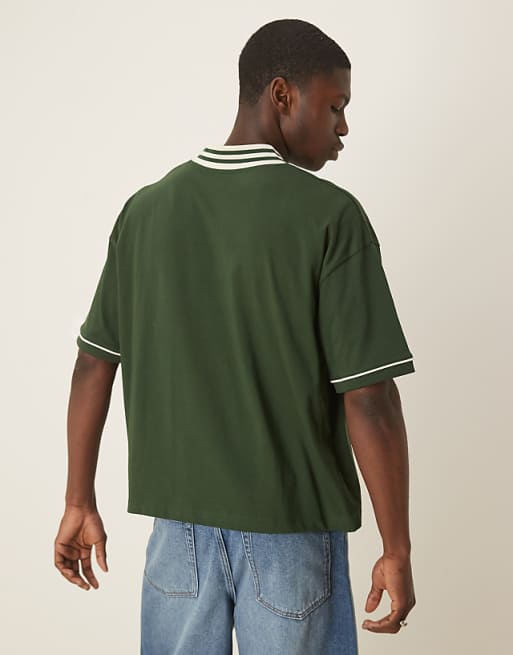 ASOS DESIGN Boxy Oversized T-shirt With Sport Graphic In Green