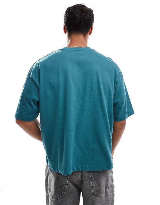 ASOS DESIGN Boxy Oversized T-shirt With Sports Graphic In Green