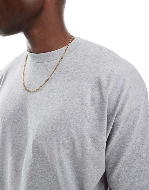 ASOS DESIGN Boxy Oversized T-shirt With Summer Graphic In Grey Marl