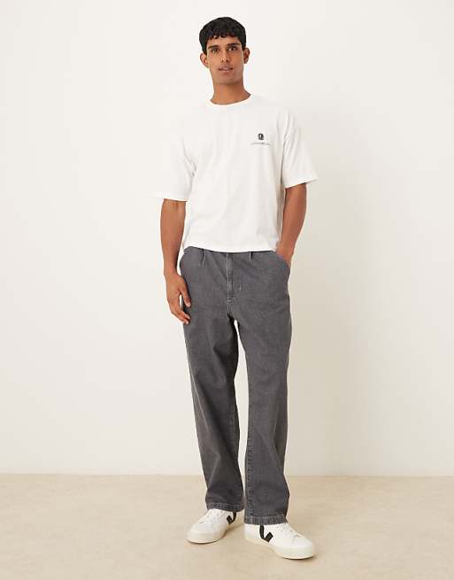 ASOS DESIGN Boxy Oversized T-shirt With Text Graphic In White