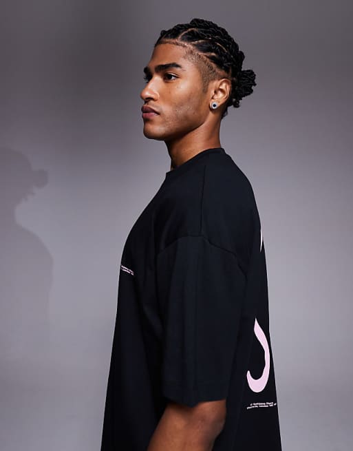 ASOS DESIGN Boxy Oversized T-shirt With Text Graphic In Black