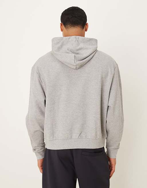 ASOS DESIGN Boxy Relaxed Hoodie In Grey