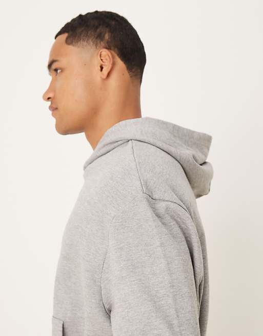 ASOS DESIGN Boxy Relaxed Hoodie In Grey