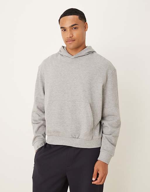 ASOS DESIGN boxy relaxed hoodie in grey