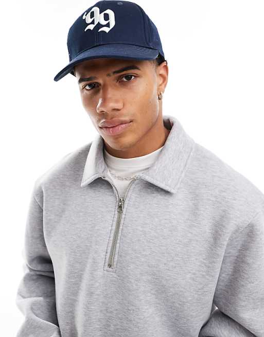 ASOS DESIGN Boxy Relaxed Quarter Zip Rugby Sweatshirt In Grey
