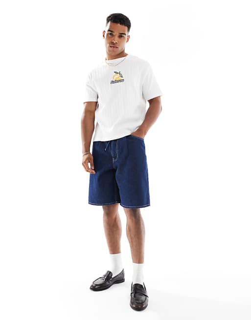 ASOS DESIGN Boxy Standard Fit T-shirt With Fruit Embroidery In White