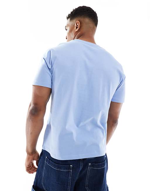 ASOS DESIGN Boxy Standard Fit T-shirt With Landscape Graphic In Pale Blue