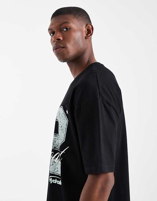 ASOS DESIGN Boxy T-shirt With Front Print In Black
