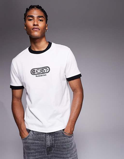 ASOS DESIGN Boxy T-shirt With Text Graphic In White